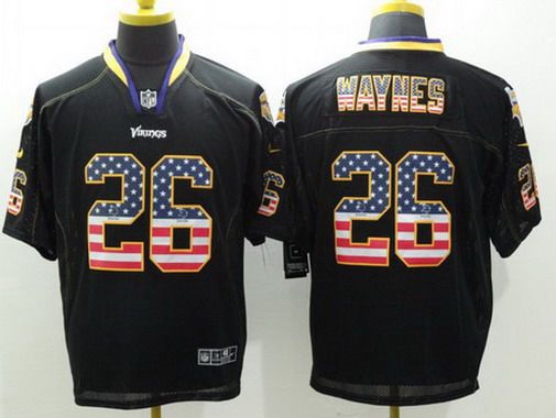 Men's Minnesota Vikings #26 Trae Waynes Black USA Flag Fashion NFL Nike Elite Jersey