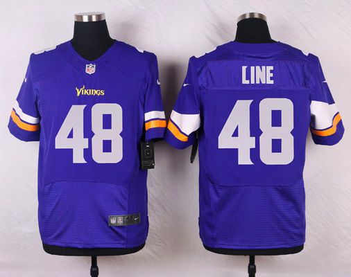 Men's Minnesota Vikings #48 Zach Line Purple Team Color NFL Nike Elite Jersey