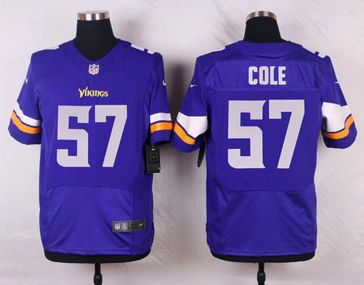 Men's Minnesota Vikings #57 Audie Cole Purple Team Color NFL Nike Elite Jersey