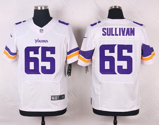 Men's Minnesota Vikings #65 John Sullivan White Road NFL Nike Elite Jersey