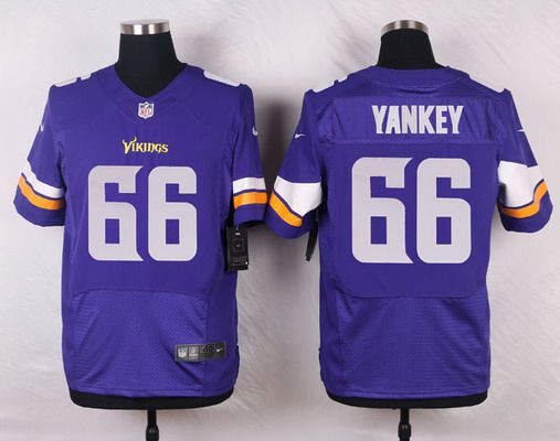 Men's Minnesota Vikings #66 David Yankey Purple Team Color NFL Nike Elite Jersey