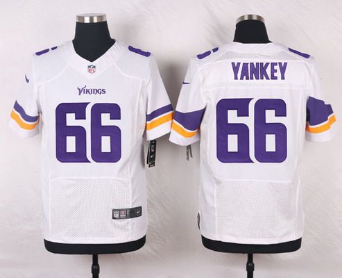 Men's Minnesota Vikings #66 David Yankey White Road NFL Nike Elite Jersey
