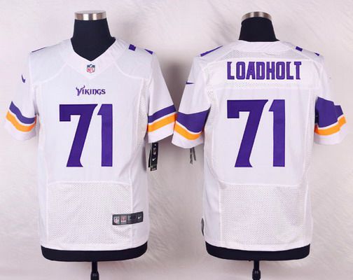 Men's Minnesota Vikings #71 Phil Loadholt White Road NFL Nike Elite Jersey