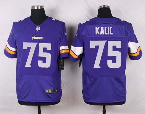 Men's Minnesota Vikings #75 Matt Kalil Purple Team Color NFL Nike Elite Jersey