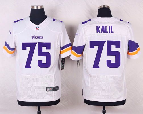 Men's Minnesota Vikings #75 Matt Kalil White Road NFL Nike Elite Jersey