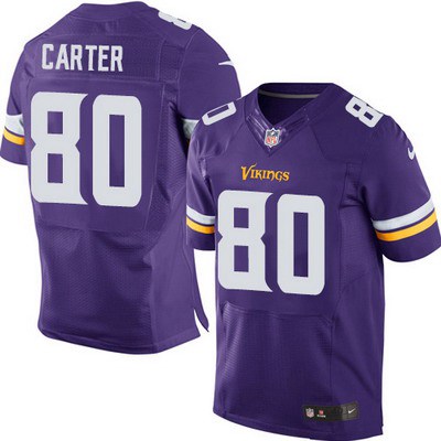 Men's Minnesota Vikings #80 Cris Carter Purple Team Color NFL Nike Elite Jersey