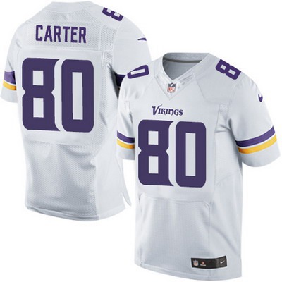 Men's Minnesota Vikings #80 Cris Carter White Road NFL Nike Elite Jersey