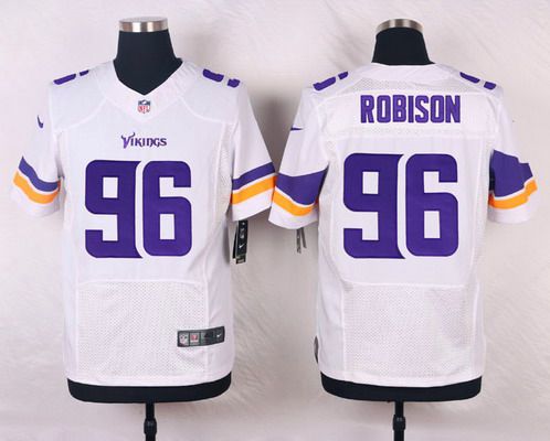 Men's Minnesota Vikings #96 Brian Robison White Road NFL Nike Elite Jersey