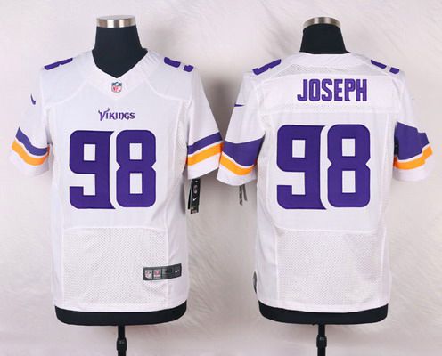 Men's Minnesota Vikings #98 Linval Joseph White Road NFL Nike Elite Jersey