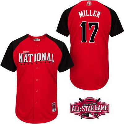 Men's National League Atlanta Braves #17 Shelby Miller 2015 MLB All-Star Red Jersey