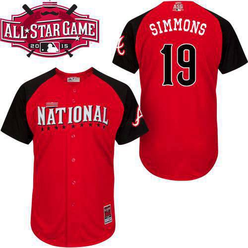 Men's National League Atlanta Braves #19 Andrelton Simmons 2015 MLB All-Star Red Jersey