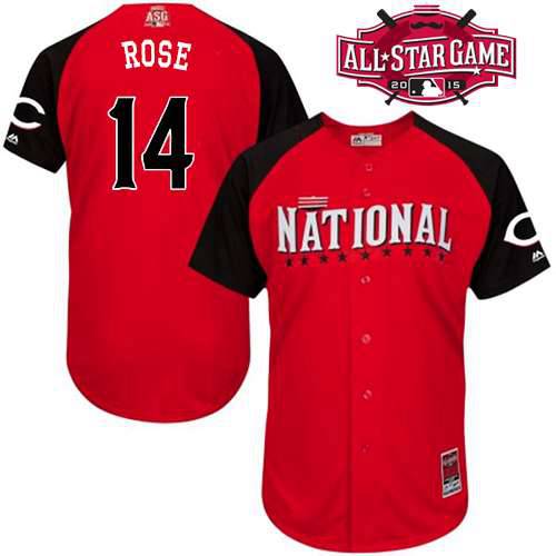 Men's National League Cincinnati Reds #14 Pete Rose 2015 MLB All-Star Red Jersey