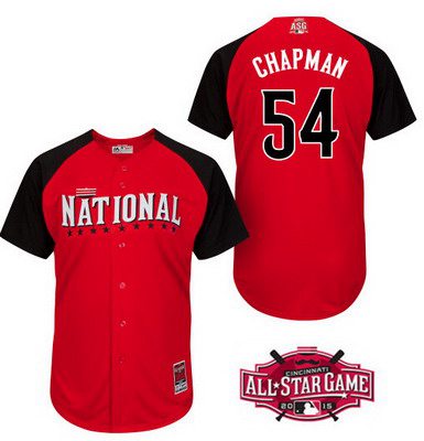 Men's National League Cincinnati Reds #54 Aroldis Chapman 2015 MLB All-Star Red Jersey