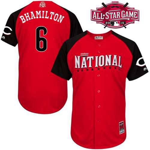 Men's National League Cincinnati Reds #6 Billy Hamilton 2015 MLB All-Star Red Jersey