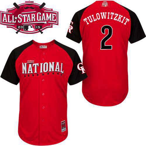 Men's National League Colorado Rockies #2 Troy Tulowitzki 2015 MLB All-Star Red Jersey