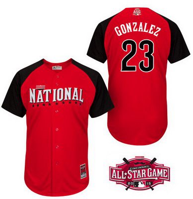 Men's National League Los Angeles Dodgers #23 Adrian Gonzalez 2015 MLB All-Star Red Jersey