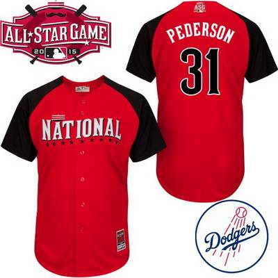 Men's National League Los Angeles Dodgers #31 Joc Pederson 2015 MLB All-Star Red Jersey