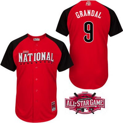 Men's National League Los Angeles Dodgers #9 Yasmani Grandal 2015 MLB All-Star Red Jersey