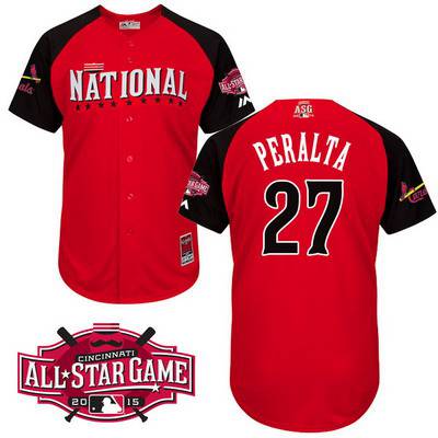 Men's National League Marlins #27 Giancarlo Stanton 2015 MLB All-Star Red Jersey