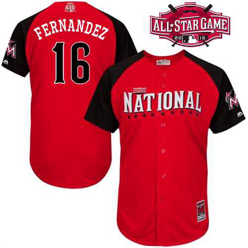 Men's National League Miami Marlins #16 Jose Fernandez 2015 MLB All-Star Red Jersey