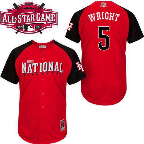 Men's National League New York Mets #5 David Wright 2015 MLB All-Star Red Jersey