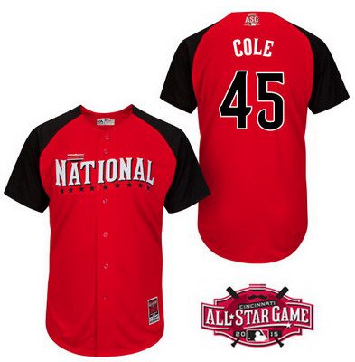 Men's National League Pittsburgh Pirates #45 Gerrit Cole 2015 MLB All-Star Red Jersey