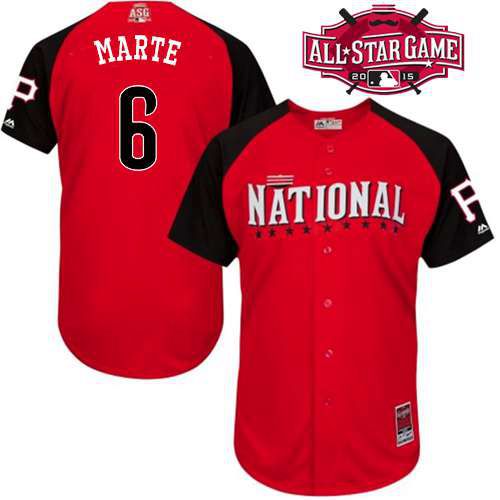 Men's National League Pittsburgh Pirates #6 Starling Marte 2015 MLB All-Star Red Jersey