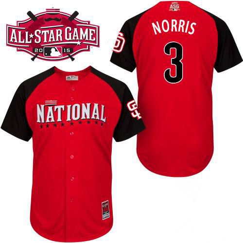 Men's National League San Diego Padres #3 Derek Norris 2015 MLB All-Star Red Jersey