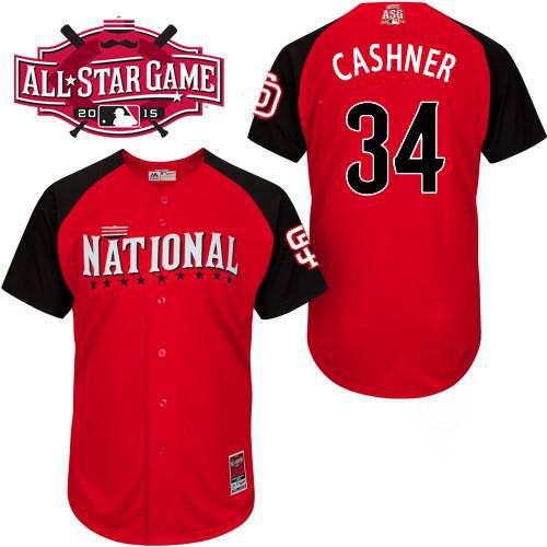 Men's National League San Diego Padres #34 Andrew Cashner 2015 MLB All-Star Red Jersey