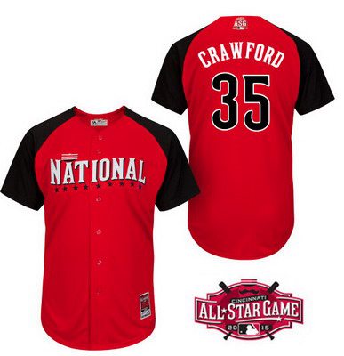 Men's National League San Francisco Giants #35 Brandon Crawford 2015 MLB All-Star Red Jersey