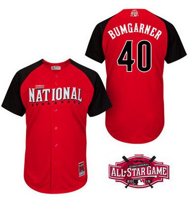 Men's National League San Francisco Giants #40 Madison Bumgarner 2015 MLB All-Star Red Jersey