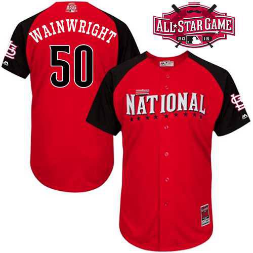 Men's National League St.Louis Cardinals #50 Adam Wainwright 2015 MLB All-Star Red Jersey