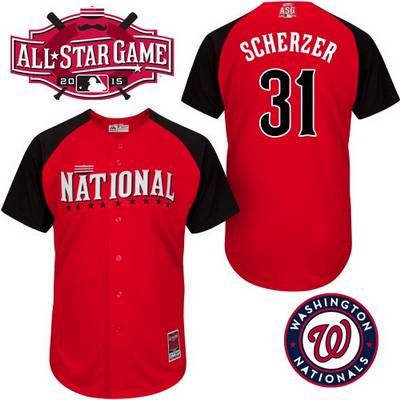 Men's National League Washington Nationals #31 Max Scherzer 2015 MLB All-Star Red Jersey