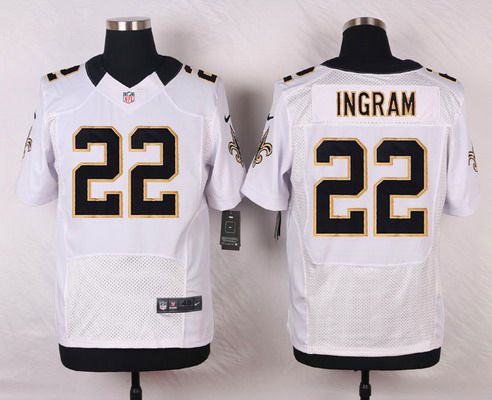 Men's New Orleans Saints #22 Mark Ingram White Road NFL Nike Elite Jersey