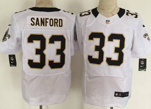 Men's New Orleans Saints #33 Jamarca Sanford Nike White Elite Jersey
