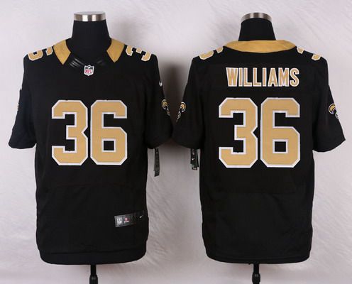 Men's New Orleans Saints #36 P.J. Williams Black Team Color NFL Nike Elite Jersey