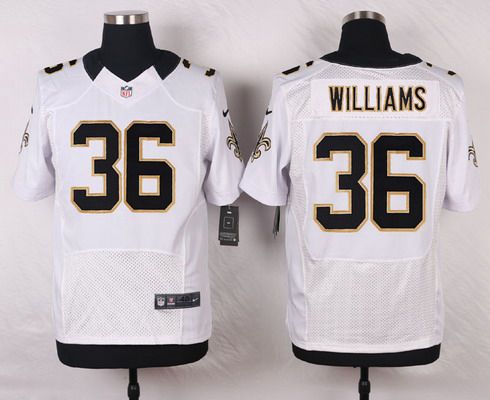 Men's New Orleans Saints #36 P.J. Williams White Road NFL Nike Elite Jersey