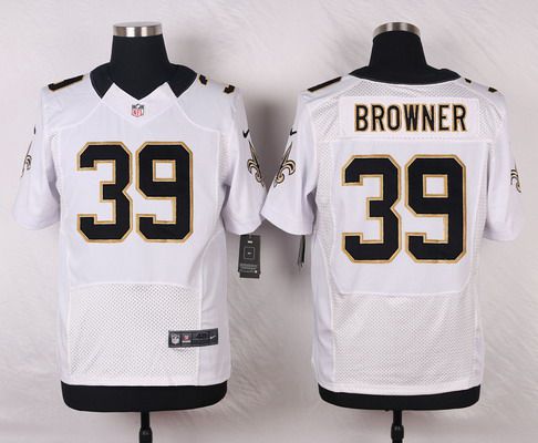 Men's New Orleans Saints #39 Brandon Browner White Road NFL Nike Elite Jersey