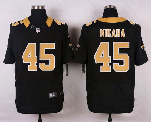 Men's New Orleans Saints #45 Hau'oli Kikaha Black Team Color NFL Nike Elite Jersey
