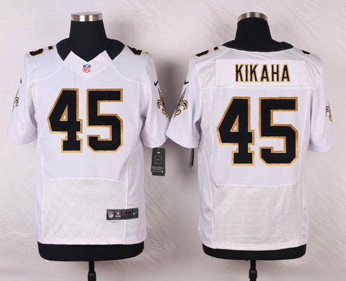 Men's New Orleans Saints #45 Hau'oli Kikaha White Road NFL Nike Elite Jersey