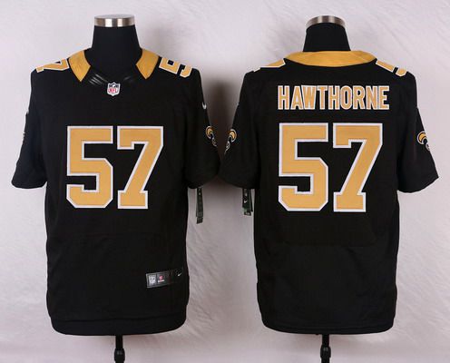 Men's New Orleans Saints #57 David Hawthorne Black Team Color NFL Nike Elite Jersey