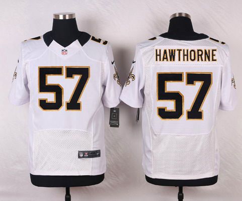 Men's New Orleans Saints #57 David Hawthorne White Road NFL Nike Elite Jersey