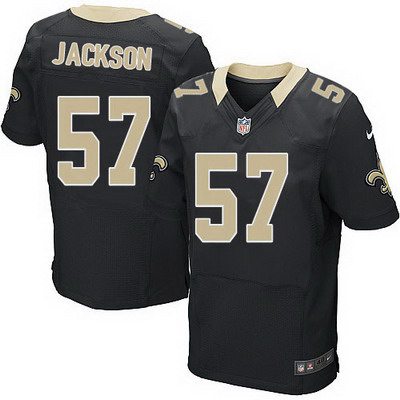 Men's New Orleans Saints #57 Rickey Jackson Black Team Color NFL Nike Elite Jersey