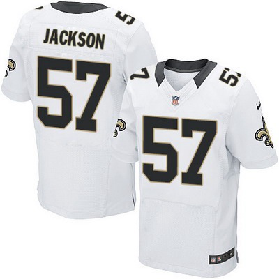 Men's New Orleans Saints #57 Rickey Jackson White Road NFL Nike Elite Jersey