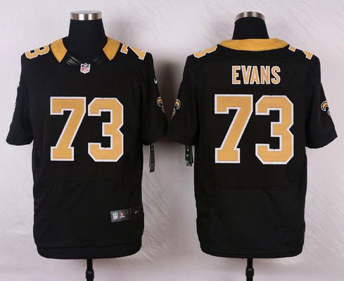 Men's New Orleans Saints #73 Jahri Evans Black Team Color NFL Nike Elite Jersey