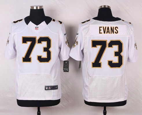 Men's New Orleans Saints #73 Jahri Evans White Road NFL Nike Elite Jersey
