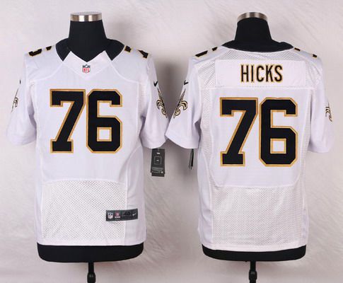 Men's New Orleans Saints #76 Akiem Hicks White Road NFL Nike Elite Jersey