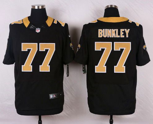 Men's New Orleans Saints #77 Brodrick Bunkley Black Team Color NFL Nike Elite Jersey