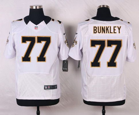Men's New Orleans Saints #77 Brodrick Bunkley White Road NFL Nike Elite Jersey