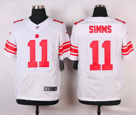 Men's New York Giants #11 Phil Simms White Road NFL Nike Elite Jersey